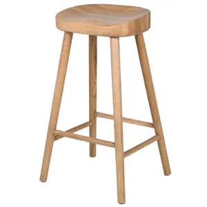 Eclectic Weathered Oak Farmhouse Stool Low
